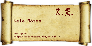 Kele Rózsa névjegykártya